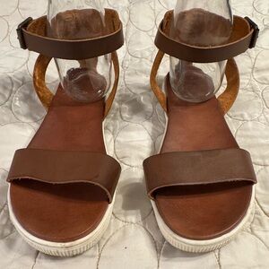MIA Brown Leather Sandals